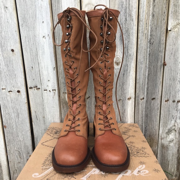 NWT Free People Trickum Boot Leather Whiskey Tan 37 - Picture 3 of 16